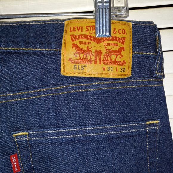 Levi's 513 Jeans W31XL32 Slim Straight Dark Wash Stretch Denim Levis Denim - Picture 8 of 14